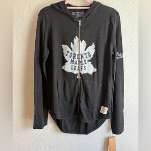 NWT Toronto Maple Leafs Original Retro Brand Black Zip Hoodie - Women’s Small